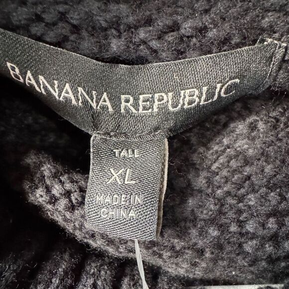 Banana Republic black chunky knit turtleneck sweater dress NWT large tall - Picture 4 of 6